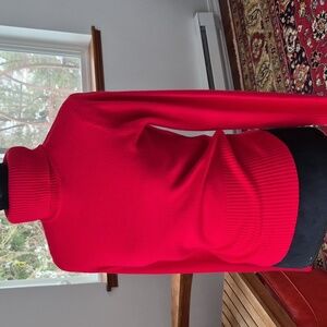 ESPRIT Vintage 80s Neon Fitted Turtleneck Sweater Red Medium